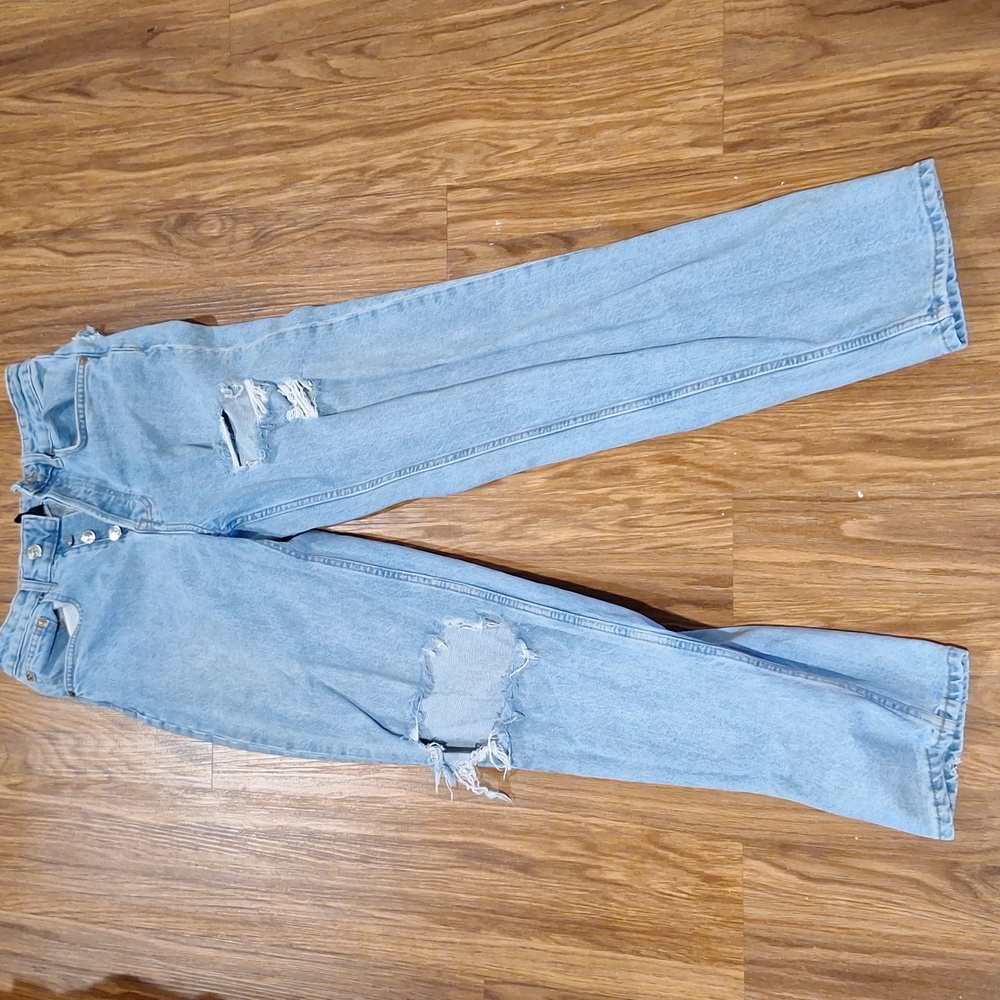 Divide button up jeans light blue